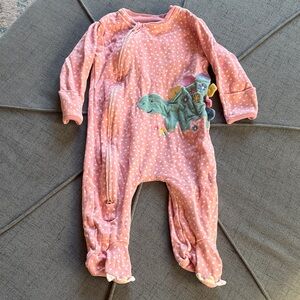 JoJo Maman Bebe Pink Dinosaur Footie